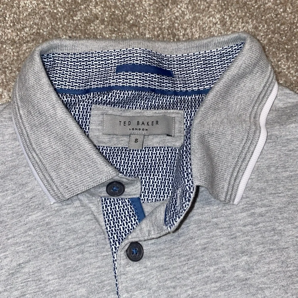 Ted Baker Light Grey Short Sleeve Polo Short Size 6 (XXL) Casual Comfort Classic - Picture 4 of 10